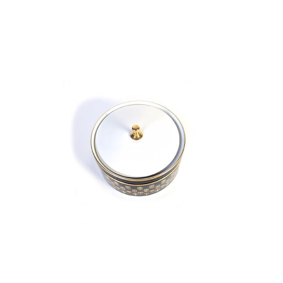 Vintage Wallendorfer Porcelain Dish Cobalt Blue Handpainted Gold - Picture 4 of 4